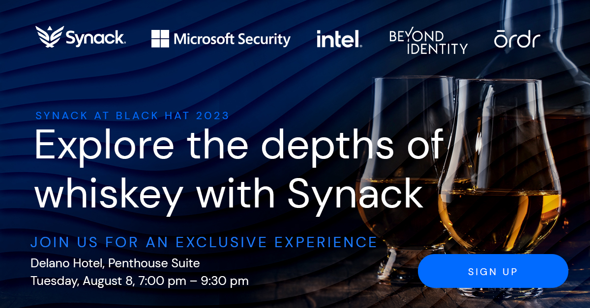 Synack at Black Hat 2023: Whiskey Reception